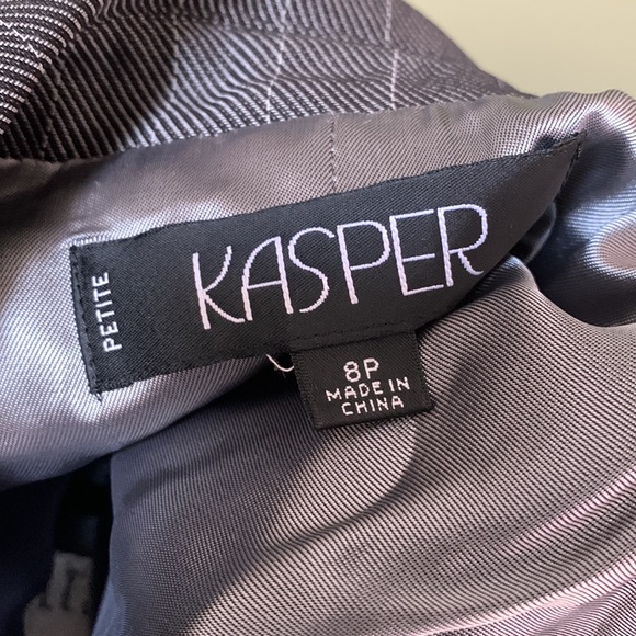 Beautiful pinstripe suit, BNWT, purchased from Macy’s, Size 8P, Color is slate. - Picture 8 of 16